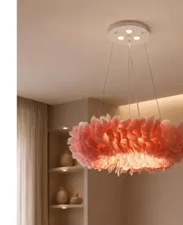 Svietidlá BRILAGI - LED luster na lankách FEATHER 3xE27/40W/230V + 3xLED/3W pr. 50 cm ružová BRI940