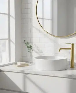 Kúpeľňové batérie REA - Umývadlová batéria SPOT Brush Gold vysoká REA-B9632