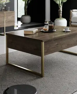 Konferenčné stolíky Konferenčný stolík Luxe Walnut and Gold