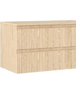 Kúpeľňový nábytok MEXEN/S - Rivel kúpeľňová skrinka pod umývadlo 90 cm s doskou, 2 zásuvky, reliéf, dub 91A20-09047-2-BFFC81