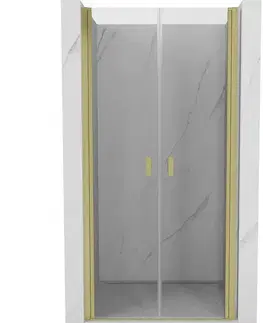 Sprchovacie kúty MEXEN - MIST dverná časť (d+d) 85x200 cm 6mm zlatá kartáčovaná, číra 8A7-085-000-55-00
