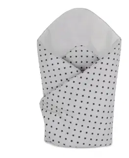 Dojčiace vankúše, hniezdočka a zavinovačky Bellatex Detská zavinovačka Hviezdičky sivá, 75 x 75 cm