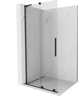 Sprchové dvere MEXEN/S - Velar L Sprchová zástena posuvná Walk-in 100 x 200, transparent 8 mm, čierna 871-100-003-03-70