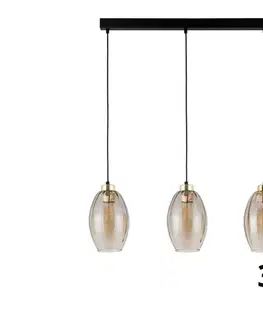 Svietidlá  LED luster na lanku SEBO 3xE27/15W/230V čierna/dymovo-béžová 4635