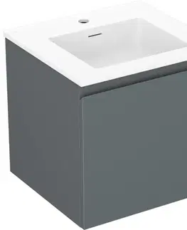 Kúpeľňový nábytok MEXEN/S - Orio kúpeľňová skrinka 50 cm s umývadlom Otis, 1 šuplík, grafit mat/biela mat 91A10-05047-1-BF66-W18M01