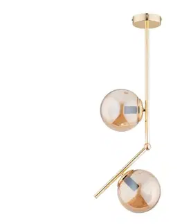 Svietidlá  Luster na tyči LIBERTY 2xE14/40W/230V zlatá/béžová 62265