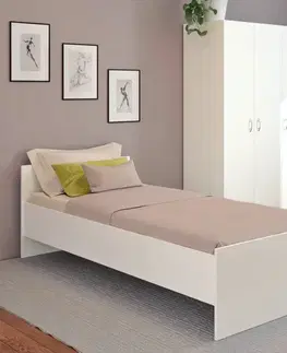 Postele KONDELA Ramsa 1 posteľový rám biela