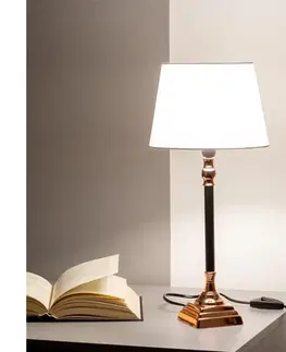 Lampy BRILAGI - Stolová lampa CERIA 1xE14/40W/230V pr. 20,5 cm čierna/medená/biela 1xEG49626+1xEG781029