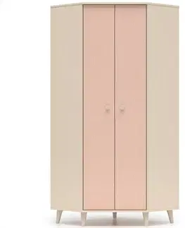 Šatníkové skrine Skriňa  Mevel 01 Púštny piesok/Millenial Pink