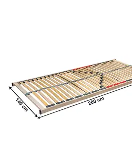 Rošty do postelí KONDELA Double Klasik New lamelový rošt 140x200 cm brezové drevo / guma