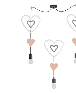Svietidlá  Detský luster na lankách TRIO 3xE27/20W/230V ružová/biela/šedá 33-27535