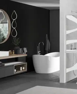 Sprchové dvere MEXEN/S - Kioto+ Sprchová zástena WALK-IN s poličkou a držiakom uterákov 120 x 200, biely vzor, nikel kartáčovaná 800-120-121-97-97