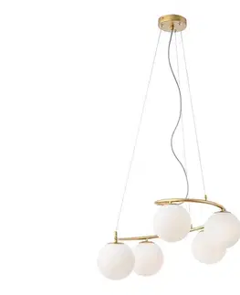 Svietidlá Redo 01-2719 - Luster na lanku VOLLEY 5xE14/28W/230V zlatá 01-2719