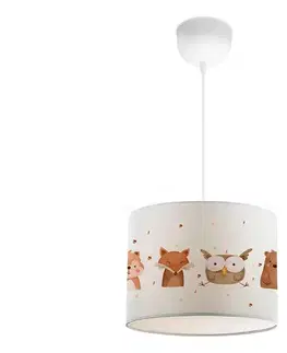 Svietidlá  Detský luster CANDY 1xE27/40W/230V biela/hnedá 780SGN4657