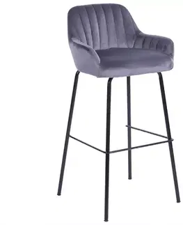 Barové stoličky Barová stolička  2-170a Grey Velvet