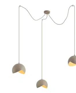 Závesné svietidlá Dizajnová závesná lampa béžová s opálovým sklom 3-svetelná - Tulip