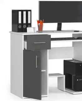Písacie stoly Moderný písací stôl JANČA90, biely / šedý