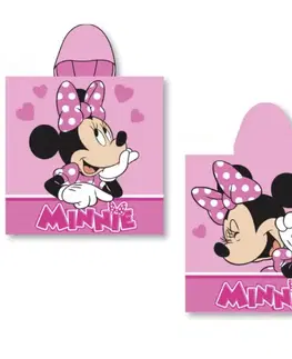 Osušky pre bábätká Detské pončo MINNIE MOUSE 55x110cm Faro Tiahome