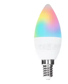 LED osvetlenie  B.V. LED RGBW žiarovka C37, pätica E14, 4,8 W, 230 V, 3000 K, s diaľkovým ovládaním -  B101054E8