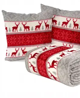 Ozdobné prikrývky Deka + 2 obliečky Scandi Deer 130x170 cm