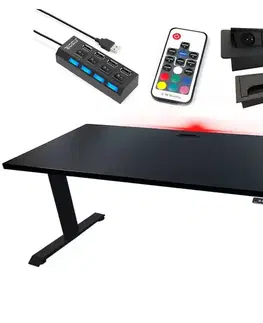 Písacie stoly Písací Stôl Top Elektr. Čierna 120x60x3,6 Model 3
