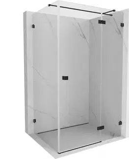 Sprchovacie kúty MEXEN/S - Lunar T sprchovací kút dvere krídlové pravá 140 x 120, transparent, čierna 834T-140-120-70-00-P