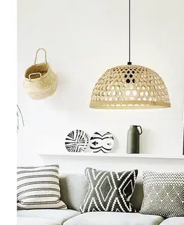 Svietidlá Eglo 55695 - Luster na lanku CLAVERDON 1xE27/40W/230V pr. 37 cm béžová 55695