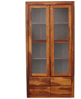 Knižnice Vitrína Tina 100x200x45 z indického masívu palisander