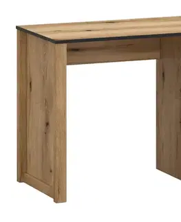 Písacie a pracovné stoly KONDELA Helio 1D1S/120 písací stôl dub evoke / čierna