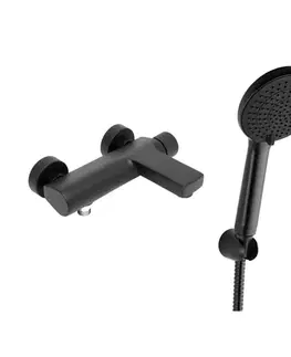 Kúpeľňové batérie Vanová baterie SAT Evolution s vanovým setem 150 mm černá matná SATBSEVO222CSET1 SATBSEVO222CSET1
