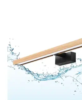 Svietidlá BRILAGI - LED kúpeľňové osvetlenie zrkadla 3 v 1 WOODY MIRROR LED/12W/230V IP44 čierna/dub 8590828018223