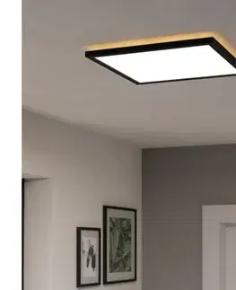 Svietidlá Eglo 901456-LED St. kúpeľ. svietidlo ROVITO-R 17,6W/230V 39x39cm IP44 čierna + DO 901456