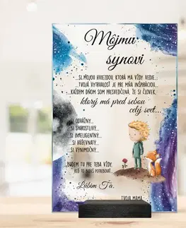 Tabuľky s venovaním (darčeky) Jedinečný darček pre syna - plaketa s vlastným textom a dizajnom