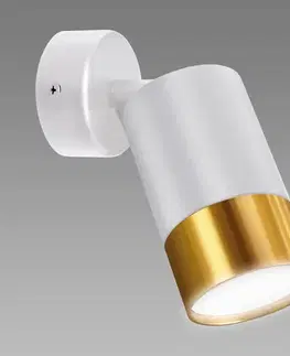 Moderné lampy do obývačky Nástenné svietidlo PUZON SPT GU10 biela/zlatá 04130 LS1