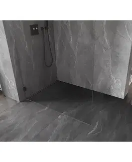 Sprchové dvere MEXEN/S - Lunar Sprchová zástena WALK-IN ľavá 60 x 200, transparent 8 mm, čierna 830-060-000-70-00-L