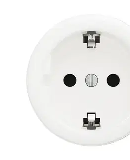 Predlžovacie káble Reblig - Retro domová zásuvka bez rámčeka SCHUKO 230V/16A snehovo biela W/ZS