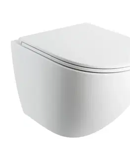 Záchody OMNIRES - OTTAWA COMFORT Závesná misa SILENT POWER™ sedátko SOFT, 54 x 37 cm, biela matná OTTAWACSPMWBM
