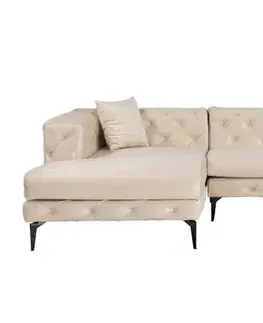 Sedacie súpravy Rohová sedacia súprava / Rohová pohovka Como Eco Left - Beige, Black