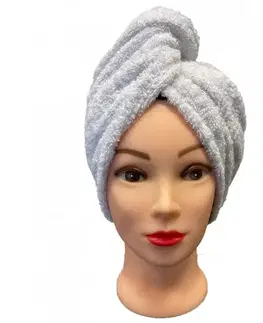 Uteráky Rýchloschnúci froté Turban na vlasy biely TiaHome