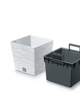 Kvetináče a truhlíky NABBI DFS300 plastový kvetináč 29,5 cm biela