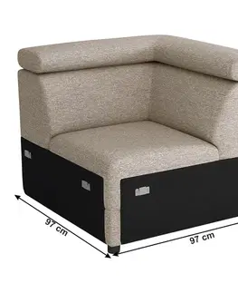 Sedacie súpravy KONDELA Boby rohová časť so záhlavím sivobéžová (taupe)