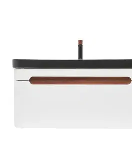 Kúpeľňový nábytok Kúpeľňová skrinka s umývadlom a batériou SAT Fusion 97,5x43x45 cm biela matná mat SATFUSION100WBKMBA SATFUSION100WBKMBA