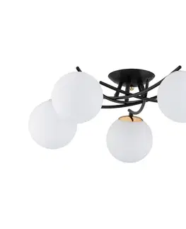 Svietidlá  Prisadený luster SAVI 5xE14/10W/230V čierna/zlatá 63258