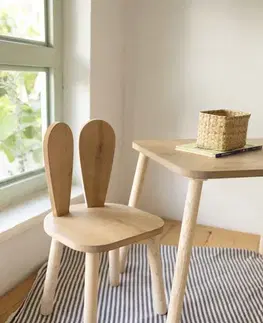 Doplnky do detskej izby Kid's Table Set Bunny One Chair Set - Brown