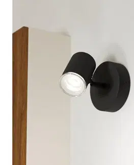 Svietidlá Eglo 901964 - Kúpeľňové nástenné bodové svietidlo CONSUMA 1x GU10/5W/230V IP44 čierna 901964