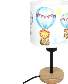 Lampy BRILAGI - Stolná lampa BOBO WOOD 1xE27/25W/230V dub/čierna/biela/zvieratká BG1567+BG5583