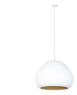 Svietidlá  Luster na lanku LAVA 1xE27/15W/230V biela/zlatá 41076