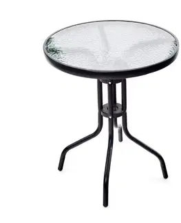 Záhradný nábytok Stolek VTP 50XG4027B kovový se skleněnou deskou