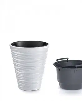 Kvetináče a truhlíky NABBI DBSA350 plastový kvetináč 34,5 cm biela