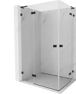 Sprchovacie kúty MEXEN/S - Lunar L Duo sprchovací kút dvere krídlové 120 x 115, transparent, čierna 834L-120L-115P-70-00
